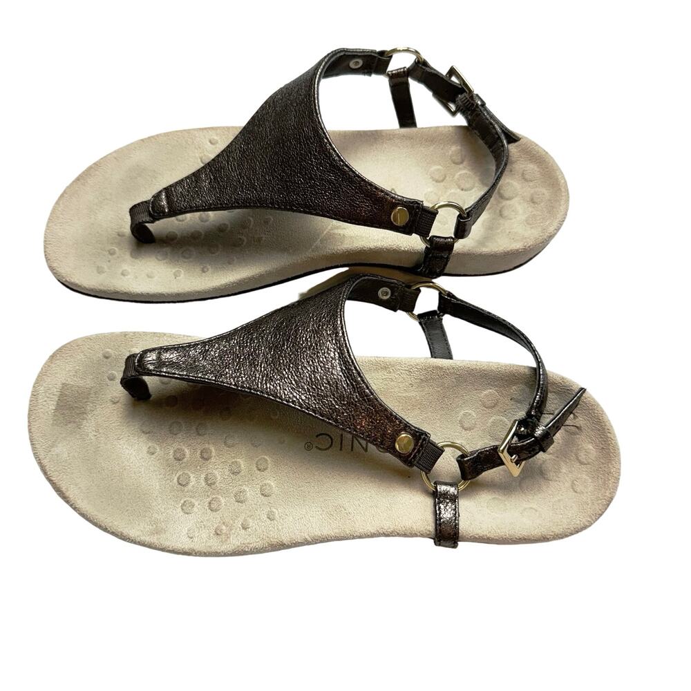 Vionic Brown Leather Sandals Comfort Casual